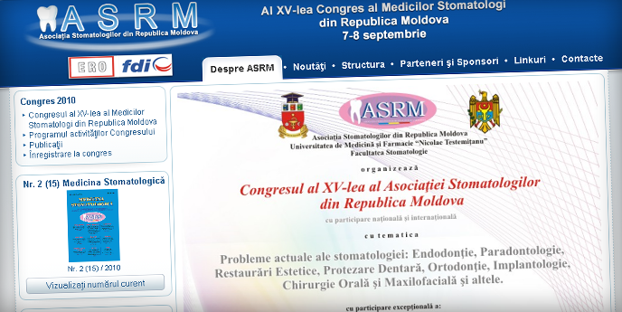 Siteul Asociației Stomatologilor din Moldova